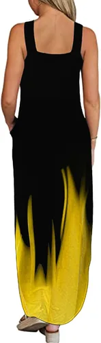Vista 4 de YALFJV Sleeveless Dress for Women Women's Cotton and Linen Short Sleeve Casual Loose Pullover Summer Casual All Dresses