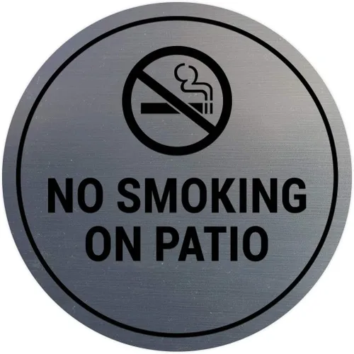 Vista 25 de Signs ByLITA Cartel de "No fumar en el patio" (Negro) - Pequeño