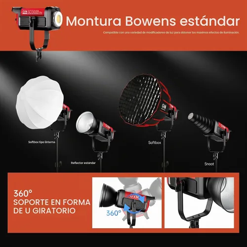 Vista 7 de GVM Kit de Iluminación de Video 300W Luces de Estudio Bicolor con Softbox de Montaje Bowens y Soporte CCT 2700K~6800K CRI 97+ Iluminación Continua