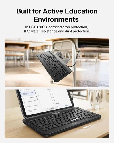 Vista 6 de Belkin B2B130 Teclado con cable para tableta con soporte y conector Lightning para iPad