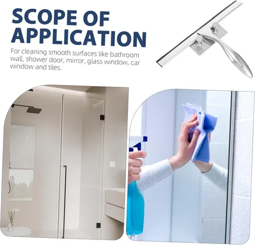 Vista 8 de Healeved Limpiaparabrisas de cristal de lujo para baño limpiador de acero inoxidable con mango deslizante