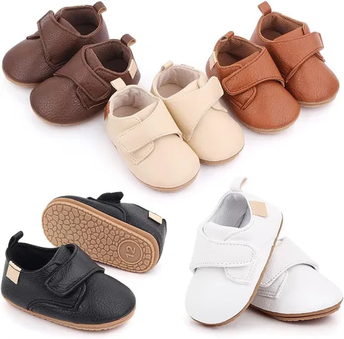 Vista 7 de Methee Baby Boys Girls Shoes Soft Sole Non-Slip PU Leather Baptism Christening Shoes Infant First Walker Shoes Toddler Crib Shoes Newborn Loafers