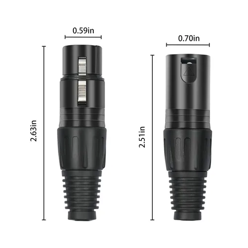 Vista 5 de Paquete de 10 conectores XLR, 5 pares XLR de 3 pines macho/hembra, conector de cable de micrófono de audio, conector de audio, 3 pines XLR, extremos