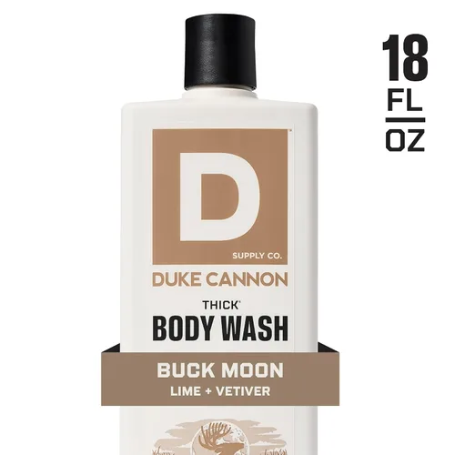 Vista 5 de Duke Cannon Gel de baño grueso de alta viscosidad, Buck Moon, 17.5 onzas, aroma a vetiver y musgo de roble, enriquecido con minerales, sin parabenos