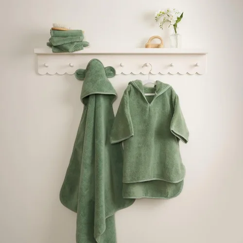 Vista 10 de Natemia Toalla de baño orgánica con capucha para bebé, algodón ultra suave al tacto, toalla de baño absorbente con capucha para recién nacidos