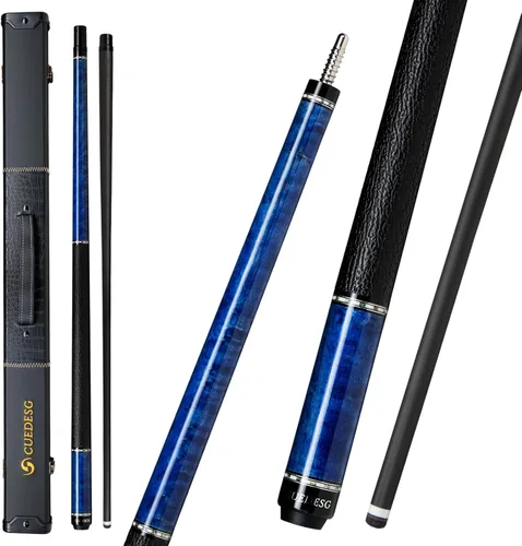 Vista 16 de Palo de Billar de Fibra de Carbono 10.5mm/11.8mm/12.5mm, Palo de Piscina de Baja Deflexión con Empuñadura de Madera Rara, Palo de Billar Profesional