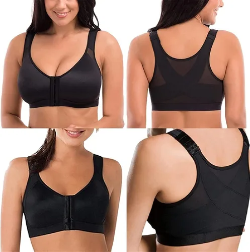 Vista 6 de XINSHIDE 1 2 3 piezas sujetador deportivo con cierre frontal para mujer con malla cómodo sin varillas brasier acolchado pushup ropa