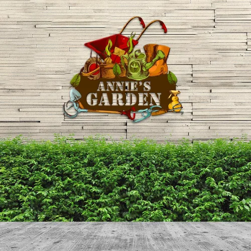Vista 7 de MeMate Letreros de jardín, letreros de metal personalizados para jardín, letrero de jardín para personalizar, arte de pared con nombre personalizado