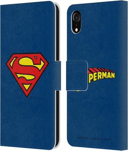 Vista 150 de Head Case Designs Funda de piel con licencia oficial de Superman DC Comics con logotipos negros y rojos compatible con Apple iPhone 11
