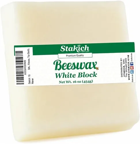 Vista 7 de Stakich Bloque de cera de abeja blanca, natural, grado cosmético, 1 libra