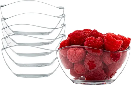 Vista 8 de Vikko Juego de 6 cuencos de postre, cuencos pequeños de vidrio, cuencos de helado de 10 onzas, cuencos pequeños para dulces o aperitivos, ensaladera