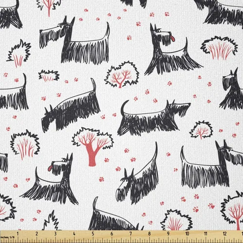 Vista 84 de Ambesonne - Tela de Dragón por The Yard, diseño de estilo de dibujos animados para niños con patrón de animales, dragones de colores, obra de arte