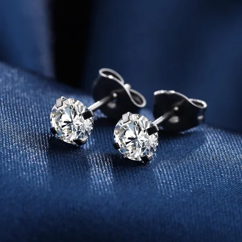Vista 9 de Aretes hipoalergénicos de circonita cúbica para mujeres, hombres y niñas, diseño de cartílago, de acero quirúrgico, 5 pares