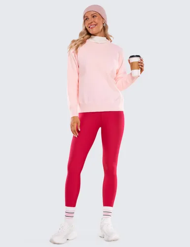 Vista 3 de CRZ YOGA Leggings suaves con forro polar para mujer de 26.5 pulgadas, cintura alta, térmicos, resistentes al agua, pantalones casuales de yoga