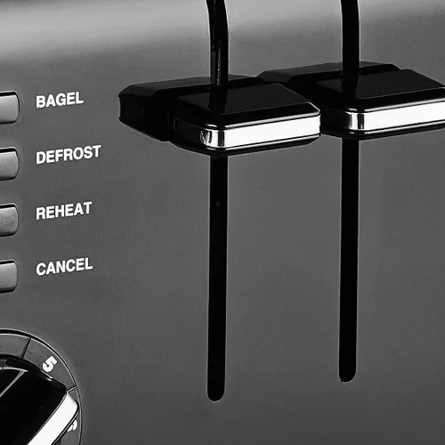 Vista 5 de Cuisinart Tostadora compacta de plástico de 4 rebanadas, color negro, CPT-142BKP1 CPT-142BKP1, Cuisinart toaster 4 slice capacity with wide slots