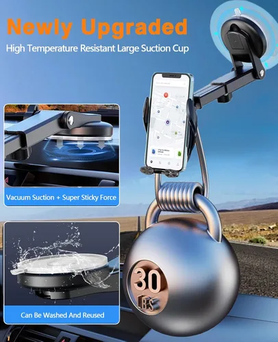 Vista 5 de Cargador de coche inalámbrico rápido de 15 W, soporte de sujeción automática para ventilación de aire del parabrisas del salpicadero, compatible