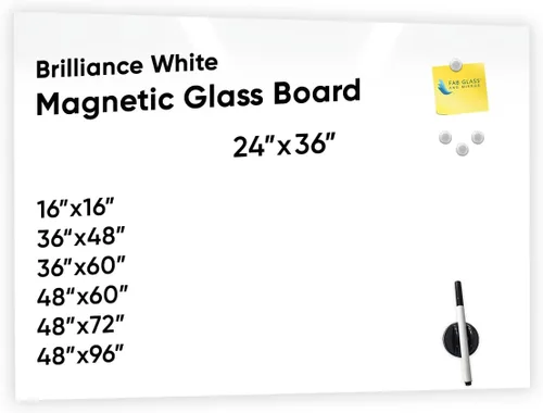 Vista 15 de Fab Glass and Mirror - Pizarrón magnético de vidrio con borrador, Negro