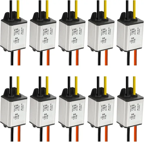 Vista 9 de Convertidor de 12 V a 5 V CC Voltaje de alimentación para automóvil, impermeable DC 6.3-22V 12V reductor a 5V 3A 15W Regulador de voltaje