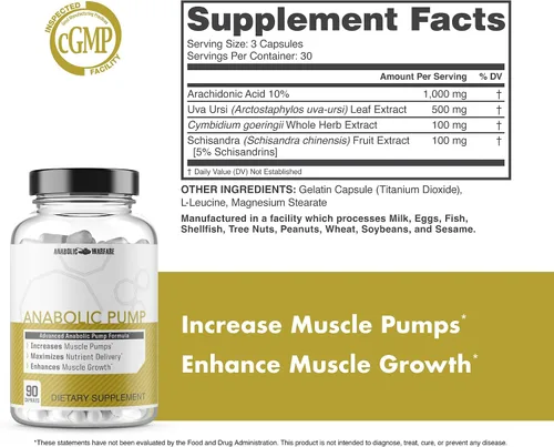 Vista 5 de Anabolic Warfare - Bomba anabólica - Constructor muscular de ácido araquidónico para hombres - Bomba sin estimulantes y cápsulas de apoyo al