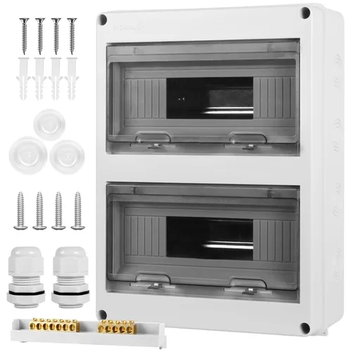 Vista 9 de Caja de Protección de Distribución Impermeable, Caja Eléctrica de Disyuntores de Plástico ABS y Cubierta Transparente IP65, para Disyuntor de Pared