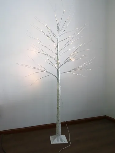 Vista 7 de FUCHSUN - Árbol de abedul con 128 luces LED de 6 pies, luces artificiales para árbol de abedul