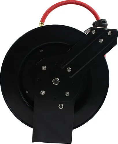 Vista 7 de CRAFTSMAN Compresor de aire, 20 galones, 1.8 HP, herramientas de aire sin aceite, rojo y MaxWorks 80720 carrete retráctil de rebobinado automático