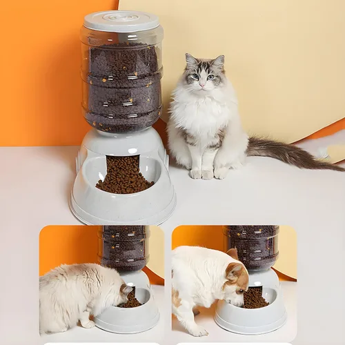 Vista 7 de Comederos automáticos para perros - Dispensador de comida por gravedad de 3 galones de capacidad para perros grandes y gatos