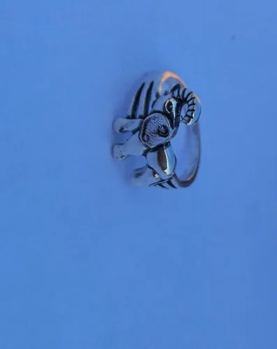 Vista 5 de Elephant Animal Ring New 925 Sterling Silver Plated Band Lucky Elephant Ring