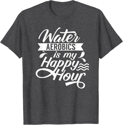 Vista 32 de Water Aerobics Is My Happy Hour Hobby Instructor Aqua Camiseta Negro