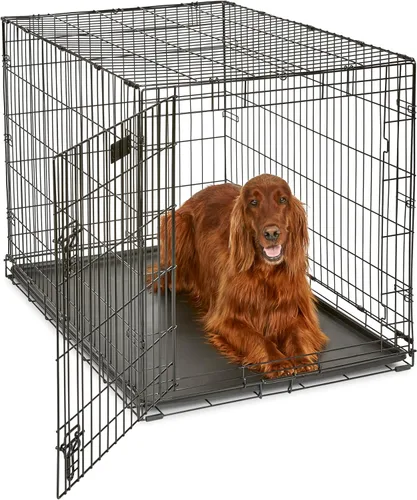 Vista 19 de MidWest Homes for Pets - Canil para perros iCrate de una y dos puertas mejoradas, incluye bandeja a prueba de fugas, patas protectores de suelos