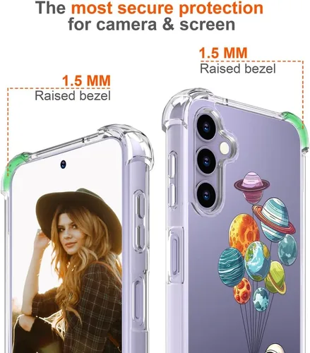 Vista 4 de Hungo Funda compatible con Samsung Galaxy S25 Plus / S24 Plus, diseño femenino estético de diseño femenino S24+ S25+ de astronauta de dibujos