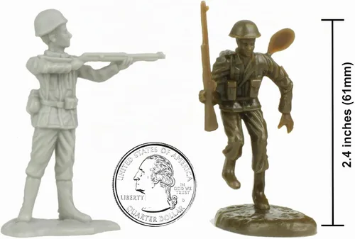 Vista 2 de BMC WW2 D-Day Juno Beach Plastic Army Men - 35 figuras de soldado canadiense y alemán