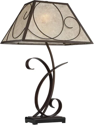 Vista 8 de Franklin Iron Works Teri - Lámpara de mesa rústica de 3 vías con núcleo de casa de campo de 27 pulgadas de alto con atenuador y puerto de carga USB