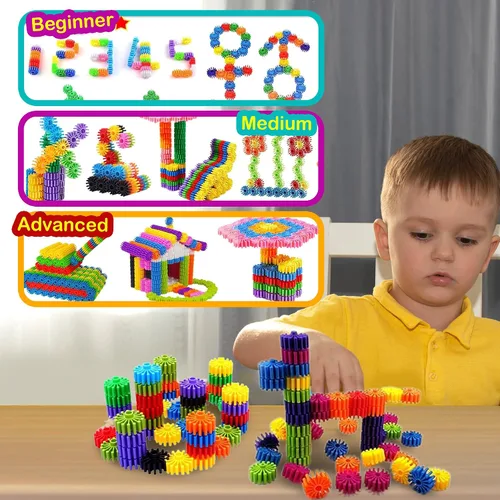 Vista 8 de Juguetes de bloques de construcción STEM para niños – Equipo educativo y seguro entrelazado juego de construcción – Desarrollar la creatividad