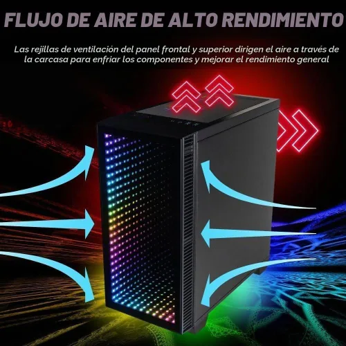 Vista 4 de Continuum Micro Gaming PC RTX 5060 Ti 8GB, AMD 8-Core Ryzen 7 5700X CPU, 16 GB RAM, 512 GB Gen4 NVMe SSD, escritorio Gamer con Windows 11 Pro