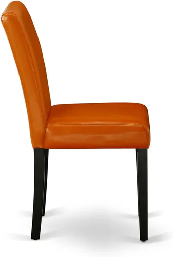 Vista 7 de East West Furniture AMAB3-BCH-61 - Juego moderno de 3 piezas antiguo que contiene una mesa de cocina redonda con pedestal y 2 sillas de comedor