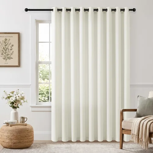 Vista 43 de Cortinas de avena con ojales DUKIYO de 96 pulgadas de largo para sala de estar, comedor, juego de 2 paneles, cortinas de arena y beige
