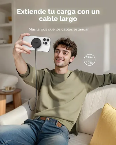 Vista 3 de Anker Zolo - Cargador inalámbrico magnético, certificado Qi2 de 15 W, almohadilla de carga inalámbrica compatible con MagSafe, para iPhone