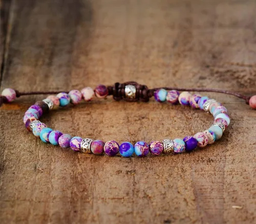 Vista 125 de ZOSOJONA - Pulseras bohemias hechas a mano de piedra natural, que dan vuelta, con cuentas de cristal de turquesa