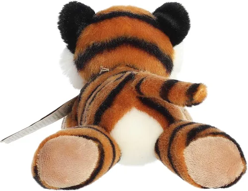 Vista 5 de Aurora® Animal de peluche Eco Nation™ Eco Softies™ de tigre hecho responsablemente, ideal para aventuras de juego, perfecto para cumpleaños