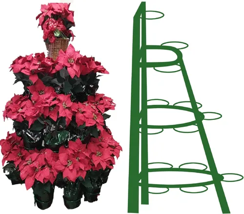Vista 8 de Creative Displays - Estante redondo completo para árbol de Pascua de 106 FB, marco vertical independiente de jardín, ideal para flores de Pascua