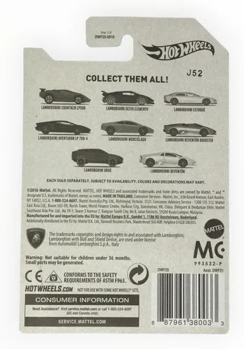 Vista 2 de Hot Wheels 2017 Lamborghini Series Reemplazo para Lamborghini Reventon 8/8, Blanco