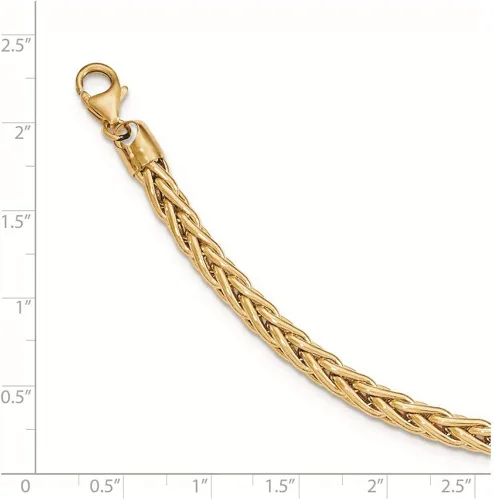 Vista 3 de Pulsera de cadena de trigo pulida de 14 quilates, 8.3in, 8.3in, 0.197in, estilo GB240-8.5
