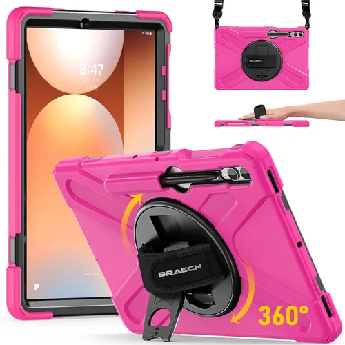Vista 9 de BRAECN - Funda para Galaxy Tab S10 Plus, S9 Plus, S9 FE+, S8 Plus, S7 Plus, S7 FE 12.4 inch Shockproof Heavy Duty Full Body Protective Cover with