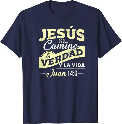 Vista 45 de Camisas de la Biblia de Jesus para los Cristianos Camiseta Española Negro
