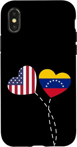 Vista 5 de Funda para iPhone 13 Pro Max Loving Venezuela USA Flag Heart Venezuelan Americans Love Case