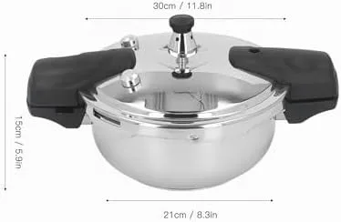 Vista 7 de VBESTLIFE Mini olla a presión de acero inoxidable de 1.8L con protección automática de detección de presión, 80KPA, mango doble, adecuada para todos