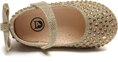 Vista 5 de kkdom Zapatos de vestir para niña Mary Jane Ballet Flats Bow Flower Girl Boda Fiesta Bailarina Zapatos planos para niñoniño pequeño niño grande