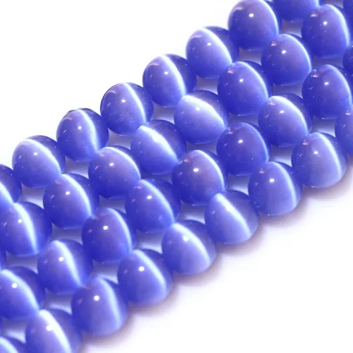 Vista 59 de GEM-Inside - Cuentas sueltas de ojo de gato de 0.236 pulgadas (0.236 in), redondas, de cristal azul ácido, cuentas de energía para fabricación