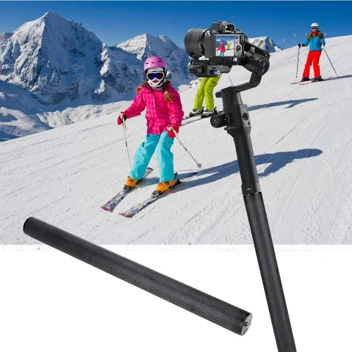 Vista 3 de Tubo de extensión de trípode para cardán, barra de extensión de fibra de carbono, accesorio extensor de poste ligero para estabilizador de trípode